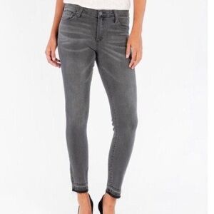 Kut from the Kloth Jeans Womens Size 8 Gray Donna Ankle Skinny Raw Hem Stretch